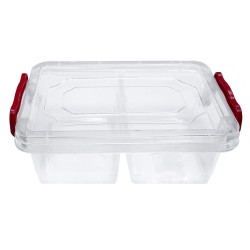 Cutie dreptunghiulara pentru alimente, capacitate 500 ml, 2 compartimente, transparenta
